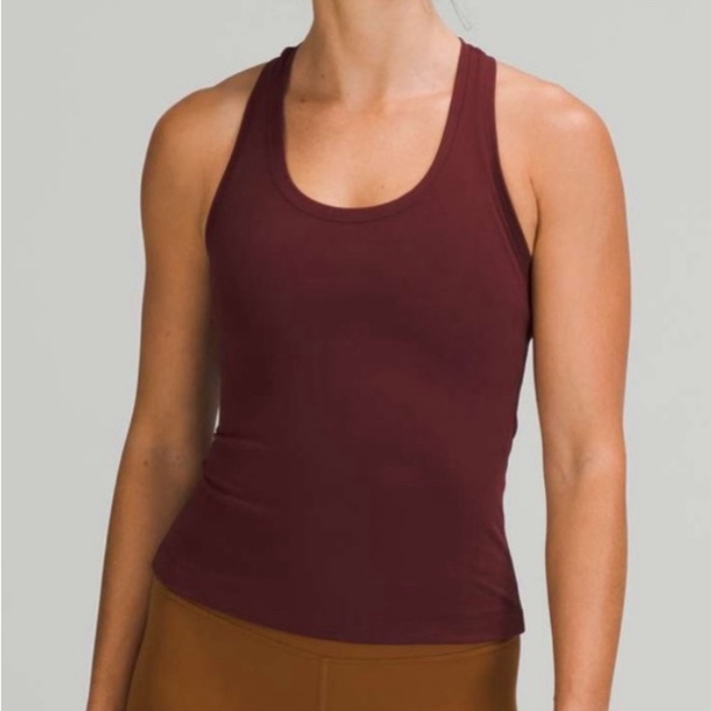 Lululemon swiftly tech racerback 2.0 RACE length in red Merlot size 6